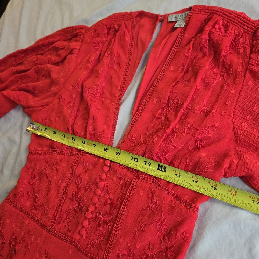 ALL SAINTS ❤️ Aspen Embroidered Maxi Dress sz 0 - like new! - Picture 11 of 16